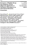 Cover page: Extensions of Multiple-Group Item Response Theory Alignment: Application to Psychiatric Phenotypes in an International Genomics Consortium.