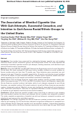 Cover page: The Association of Menthol Cigarette Use With Quit Attempts, Successful Cessation, and Intention to Quit Across Racial/Ethnic Groups in the United States