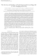 Cover page: The diversity and abundance of North American bird assemblages fail to track changing productivity