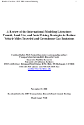 Cover page: A Review of the International Modeling Literature: Transit, Land Use, and Auto Pricing Strategies to Reduce Vehicle Miles Traveled and Greenhouse Gas Emissions
