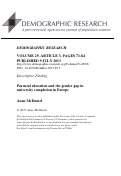 Cover page: Parental Education and the Gender Gap in University Completion in Europe