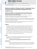 Cover page: Utility and Limitations of Human Chorionic Gonadotropin Levels for Remote Follow-up After Medical Management of Early Pregnancy Loss