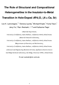Cover page: The Role of Structural and Compositional Heterogeneities in the Insulator-to-Metal Transition in Hole-Doped APd
              <sub>3</sub>
              O
              <sub>4</sub>
              (A = Ca, Sr)