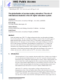 Cover page: The globalization of postsecondary education: The role of international students in the US higher education system.