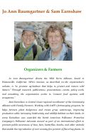 Cover page: Jo Ann Baumgartner and Sam Earnshaw: Organizers and Farmers