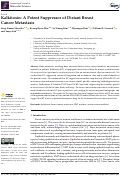 Cover page: Kalkitoxin: A Potent Suppressor of Distant Breast Cancer Metastasis