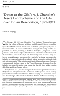 Cover page: "Down to the Gila": A. J. Chandler's Desert Land Scheme and the Gila River Indian Reservation, 1891-1911
