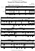 Cover page: Sonata for Clarinet and Piano