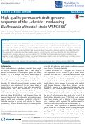 Cover page: High-quality permanent draft genome sequence of the Lebeckia - nodulating Burkholderia dilworthii strain WSM3556T