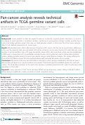 Cover page: Pan-cancer analysis reveals technical artifacts in TCGA germline variant calls