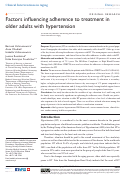 Cover page: Factors influencing adherence to treatment in older adults with hypertension