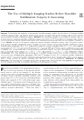 Cover page: The Use of Multiple Imaging Studies Before Shoulder Stabilization Surgery Is Increasing.