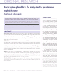 Cover page: Erector spinae plane blocks for analgesia after percutaneous nephrolithotomy A pathway to reduce opioids.