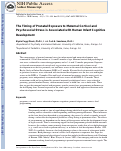 Cover page: The Timing of Prenatal Exposure to Maternal Cortisol and Psychosocial Stress Is Associated With Human Infant Cognitive Development