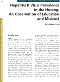 Cover page: Hepatitis B Virus Prevalence in the Hmong: An Observation of Education and Mistrust