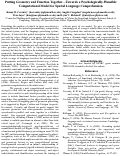 Cover page: Putting Geometry and Function Together - Towards a Psychologically-Plausible Computational Model for Spatial Language Comprehension