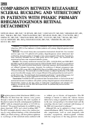 Cover page: COMPARISON BETWEEN RELEASABLE SCLERAL BUCKLING AND VITRECTOMY IN PATIENTS WITH PHAKIC PRIMARY RHEGMATOGENOUS RETINAL DETACHMENT