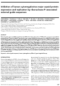 Cover page: Inhibition of human cytomegalovirus major capsid protein expression and replication by ribonuclease P-associated external guide sequences