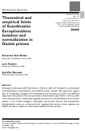 Cover page: Theoretical and empirical limits of Scandinavian Exceptionalism: Isolation and normalization in Danish prisons