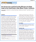 Cover page: Pre-Screen Loss and Fish Facility Efficiency for Delta Smelt at the South Delta's State Water Project, California