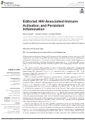 Cover page: Editorial: HIV-Associated Immune Activation and Persistent Inflammation.