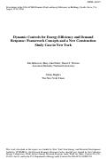 Cover page: Dynamic Controls for Energy Efficiency and Demand Response: Framework Concepts and a New 
Construction Study Case in New York