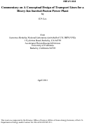 Cover page: Commentary on A Conceptual Design of Transport Lines for a Heavy-Ion Inertial-Fusion Power Plant