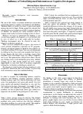 Cover page: Influence of Verbal Subjoined Information on Cognitive Development