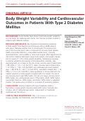 Cover page: Body Weight Variability and Cardiovascular Outcomes in Patients With Type 2 Diabetes Mellitus