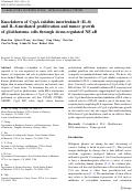 Cover page: Knockdown of CypA inhibits interleukin-8 (IL-8) and IL-8-mediated proliferation and tumor growth of glioblastoma cells through down-regulated NF-κB