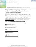Cover page: Using implicit encouragement to increase narrative productivity in children: Preliminary evidence and legal implications