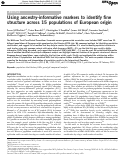Cover page: Using ancestry-informative markers to identify fine structure across 15 populations of European origin.