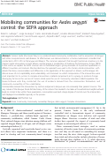 Cover page: Mobilising communities for Aedes aegypti control: the SEPA approach.