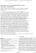 Cover page: Measurements of reactive nitrogen produced by tropical thunderstorms during BIBLE‐C