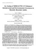 Cover page: An analog of MSH/ACTH 4–9 enhances interpersonal and environmental awareness in mentally retarded adults