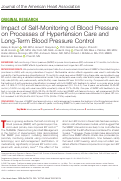 Cover page: Impact of Self‐Monitoring of Blood Pressure on Processes of Hypertension Care and Long‐Term Blood Pressure Control