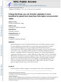 Cover page: Change the Things You Can: Emotion Regulation Is More Beneficial for People From Lower Than From Higher Socioeconomic Status