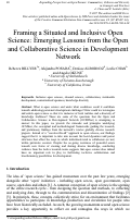 Cover page: Framing a Situated and Inclusive Open Science: Emerging Lessons from the Open and Collaborative Science in Development Network