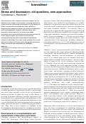 Cover page: Stress and depression: old questions, new approaches