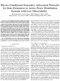 Cover page: Physics-Conditioned Generative Adversarial Networks for State Estimation in Active Power Distribution Systems with Low Observability