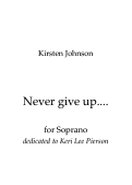 Cover page: Never give up....