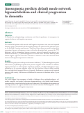 Cover page: Anosognosia predicts default mode network hypometabolism and clinical progression to dementia