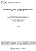 Cover page of Who Captures Value in a Global Innovation System? The case of Apple's iPod