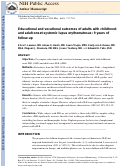 Cover page: Educational and Vocational Outcomes of Adults With Childhood‐ and Adult‐Onset Systemic Lupus Erythematosus: Nine Years of Followup