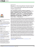 Cover page: Mutation in the intracellular chloride channel CLCC1 associated with autosomal recessive retinitis pigmentosa