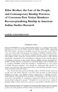 Cover page: Elder Brother, the Law of the People, and Contemporary Kinship Practices of Cowessess First Nation Members: Reconceptualizing Kinship in American Indian Studies Research