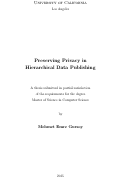Cover page: Preserving Privacy in Hierarchical Data Publishing