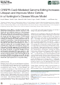 Cover page: CRISPR-Cas9-Mediated Genome Editing Increases Lifespan and Improves Motor Deficits in a Huntington’s Disease Mouse Model