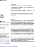 Cover page: Computed tomography radiomic features hold prognostic utility for canine lung tumors: An analytical study.