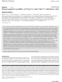 Cover page: Neurocognitive profiles of 22q11.2 and 16p11.2 deletions and duplications.